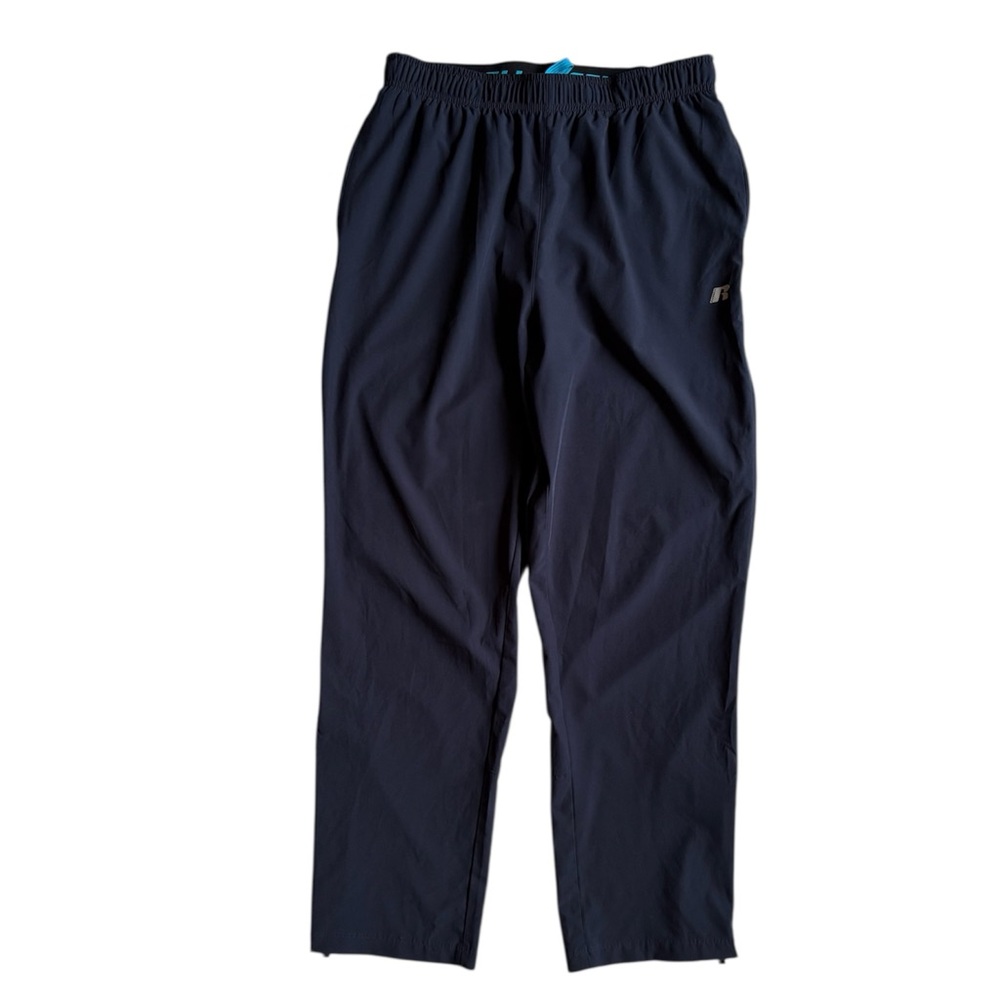 Russell Mens Ankle Zip Side Stripe Drawstring Waist Athletic Pants